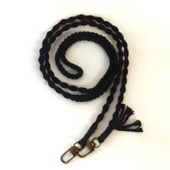 【ハンドメイド】マクラメ　ショルダーストラップ　ブラック