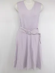 ◇ ◎ MERCURYDUO ベルト付 大人女子 ノースリーブ ロング ニット ワンピース サイズF ラベンダー レディース P  【1308040009243】