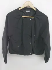 ◇ THE SHOP TK ザ ショップ ティーケー ナイロン カジュアル 長袖 ノーカラー ジャケット サイズS ブラック レディース P  【1308040009182】のサムネイル
