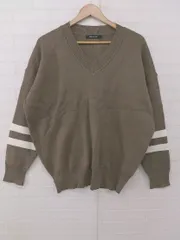 ◇ AMERICAN HOLIC アメリカンホリック Vネック ゆったり ライン 長袖 ニット セーター サイズL モカブラウン レディース P  【1308040009137】