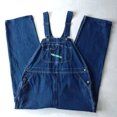 ■古着 KEY キー 濃紺デニムオーバーオール サロペット W44L32【A1566】