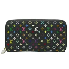 本物 ルイヴィトン LOUIS VUITTON LV ジッピーウォレット モノグラム マルチカラー 長財布 ノワール M60050 ビトン 財布 ウォレット 中古  