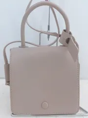 ◇ ●美品● ノーブランド くすみカラー 可愛い ショルダー ハンド バッグ ピンクベージュ系 レディース P  【1308040010706】