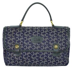 CELINE Cマカダム サルキー キャンバス ミニボストンバッグ ネイビー 