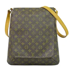 本物 ルイヴィトン LOUIS VUITTON LV ミュゼット モノグラム ショルダーバッグ ポシェット ブラウン M51256 Musette ビトン バッグ 中古・