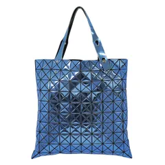 本物 バオバオ イッセイミヤケ BAOBAO ISSEY MIYAKE PRISM トートバッグ ハンドバッグ PVC メタリックブルー バッグ 中古 