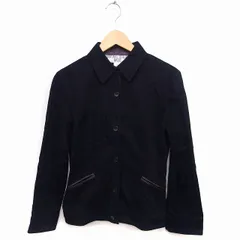 ナチュラルビューティーベーシック NATURAL BEAUTY BASIC ステンカラー ジャケット アウター 切替フェイクレザー 無地 綿 M ブラック 黒 /FT38