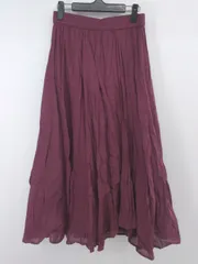 ◇ URBAN RESEARCH ROSSO ロッソ ウエストゴム 大人女子 ロング ギャザー スカート サイズF ボルドー レディース P  【1308040015060】