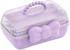 Ryubof ジュエリーボックス 子供 女の子 アクセサリーケース 3段 小物入れ 宝石箱 ヘアアクセサリー 収納 ヘアゴム ヘアクリップ うさぎ ジュエリー収納 大容量 プレゼント 卓上収納ボックス (パープル,  ワンサイズ)