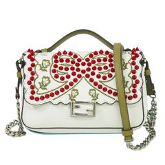 正規品】FENDI バッグバグズ フラワー ビジュー ファー ショルダー 