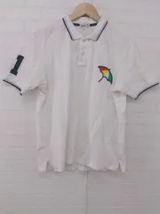 ◇ Arnold Palmer コットン混 フロント刺繍 半袖 ポロシャツ カットソー サイズM ホワイト系 メンズ P  【1308040015640】