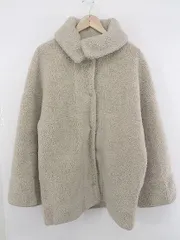 ■ Kastane カスタネ リバーシブル スウェード調 ビッグシルエット 長袖 ボア ジャケット サイズF ベージュ系 レディース P  【1308040017460】