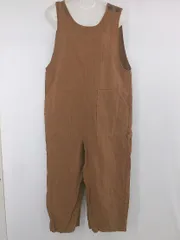 ◇ ehka sopo カジュアル シンプル 無地 ノースリーブ サロペット オールインワン サイズF ブラウン系 レディース P  【1308040017019】