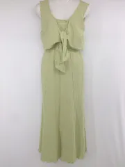 ◇ MERCURYDUO カジュアル オシャレ 無地 ノースリーブ 膝下丈 ワンピース サイズF ライトグリーン系 レディース P  【1308040017002】