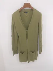 ◇ ◎ TOMMY HILFIGER トミーヒルフィガー カシミア混 薄手 長袖 ロング ニット カーディガン サイズS カーキ レディース P  【1308040016425】