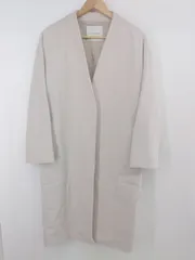 ◇ ◎ ADAM ET ROPE' アダムエロペ 大人女子 通勤 通学 長袖 ノーカラー コート サイズF ライトグレージュ レディース P  【1308040019907】