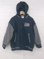 ◇ Disney ディズニー キッズ 子供服 フード付き 長袖 ジップアップ ジャケット サイズS ネイビー グレー メンズ P  【1308040019051】