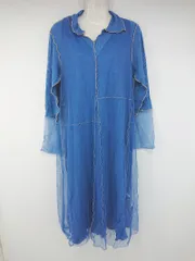 ◇ AS KNOW AS PINKY シアー 切替 チュールワンピース ワンピース アンサンブル サイズF ブルー ベージュ系 レディース P  【1308090003307】