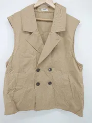 ◇ epnok エプノック バックタック オープンカラー ベスト ジレ サイズM ベージュ レディース P  【1308090002669】