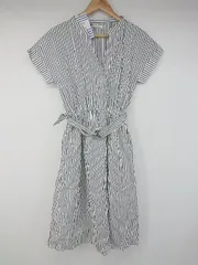 ◇ ◎ ●未使用● OLIVE des OLIVE コットン100% ストライプ 半袖 膝下丈 ワンピース サイズM ホワイト系 レディース P  【1308090002478】