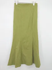 ◇ LOWRYS FARM バックウエストゴム くすみカラー オシャレ ロング マーメイド スカート サイズM グリーン レディース P  【1308090000030】