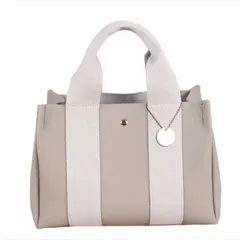 ミニトートバッグ 2way 男女兼用トートバッグ ショルダーバッグ ライトグレー