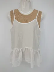 ◇ OLIVE des OLIVE シンプル 無地 ニット ベスト キャミソール アンサンブル サイズF ベージュ ホワイト系 レディース P  【1308090003383】