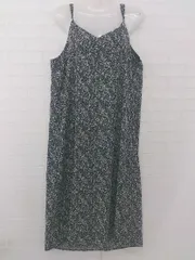 ◇ studio CLIP 花柄 大人女子 膝下丈 キャミソール ワンピース サイズL ブラック ホワイト レディース P  【1308090008104】