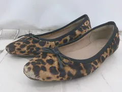 ◇ ROCKPORT ロックポート 豹柄 レオパード フラット ペタンコ パンプス サイズ22 キャメル ブラウン レディース P  【1308090008999】