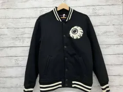 MISHKA/スタジャン/ブラック/ホワイト/目玉刺繍/Mサイズ