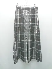 ◇ ag by aquagirl チェック柄 スリット ガーリー カジュアル ロング丈 フレア スカート サイズM ブラック レディース E  【1308160000373】