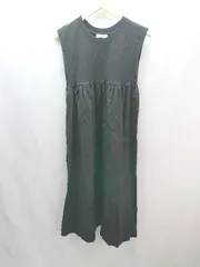 ◇ freak's store ギャザー カジュアル ノースリーブ ボリューム ロング丈 ワンピース サイズFREE ブラック レディース E  【1308160001158】