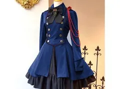 軍服ワンピース Lサイズ ブルー　CHA111710L