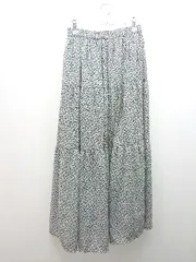 ◇ RETRO GIRL ウエストゴム 透け感なし 花柄 ロング フレア スカート 表記なし ホワイト/ブラック レディース E  【1308160010716】