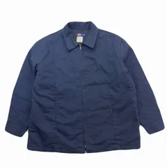 ディッキーズ ワークジャケット メンズ XLサイズ ネイビー ジップアップ ビッグシルエット 大きめ 紺色 裏キルティング