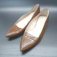 ◇ GREEN LABEL RELAXING ポインテッドトゥ ローヒール 軽量 シンプル パンプス 表記なし ブラウン レディース E  【1308160010372】