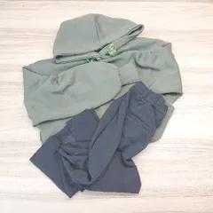 ◇ one way ワンウェイ 無地 ショート丈 スリット セットアップ サイズF カーキ レディース E  【1308160009710】