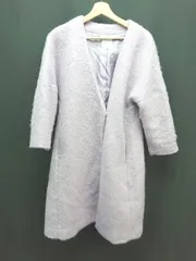 ◇ LOERYS FARM Vネック フロントボタン ロング丈 両サイドポケット 長袖 コート サイズM ライトパープル レディース E  【1308160012680】