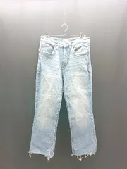 ◇ ZARA ハイウエスト ベルトループ 切りっぱなし フロントファスナー デニムパンツ サイズ38 ライトブルー系 レディース E  【1308160013458】