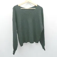 ◇ ROPE PICNIC Vネック プルオーバー 透け感なし 無地 シンプル 長袖 セーター サイズ40 ブラック レディース E  【1308160013267】