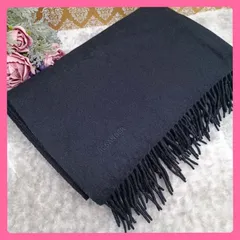 《 JILSANDER 》　ジルサンダー　カシミヤストール　カシミヤ100%　ストール　大判　ブラック　マフラー　ショール　ブランケット　イタリア製　送料無料・匿名配送・最短即日発送いたします！ 107