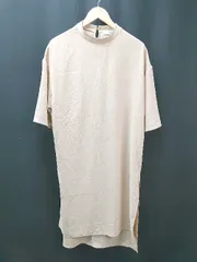 ◇ STYLEMIXER クルーネック 無地 バックボタン 薄手 五分袖 ロング ワンピース サイズFREE ベージュ レディース E  【1308160014325】