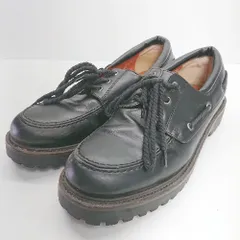 ◇ GLOBAL WORK ラウンドトゥ レザー カジュアル 厚底 スニーカー 表記なし ブラック メンズ E  【1308160017821】