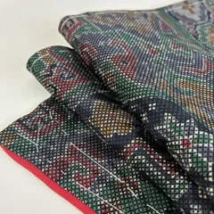 小紋 裄65.5 総柄 素敵なデザイン 正絹 着物 MK-2670