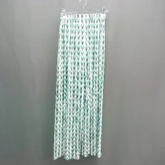 ◇ me+em select ウエストゴム 総柄 プリーツ おしゃれ ストレートパンツ サイズF グリーン ブラック レディース E  【1308160017425】