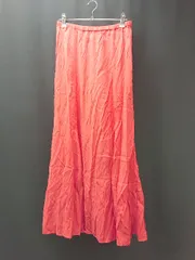 ◇ LEPSIM レプシィム ウエストゴム 鮮やか 綺麗め 大人 ロング フレア スカート サイズF レッド レディース E  【1308160018163】