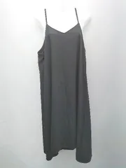 ◇ earth music&ecology ポリエステル100% 涼しげ シンプル 綺麗め ロング ワンピース サイズF ブラック レディース E  【1308160020135】