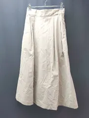 ◇ ROPE PICNIC バックジップ きれいめ オフィスカジュアル ロング丈 フレア スカート サイズ36 ベージュ レディース E  【1308160022436】