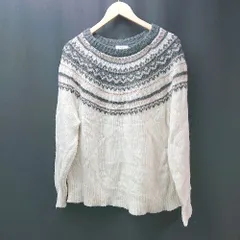 ◇ SHIPS any オーバーサイズ ラウンドネック ラグランスリーブ 長袖 ニット サイズF ホワイト レディース E  【1308160022429】