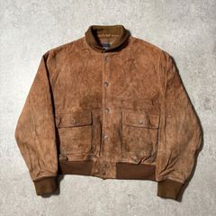 90s】Ralph Lauren スウェード タンカースジャケット レザー - メルカリ